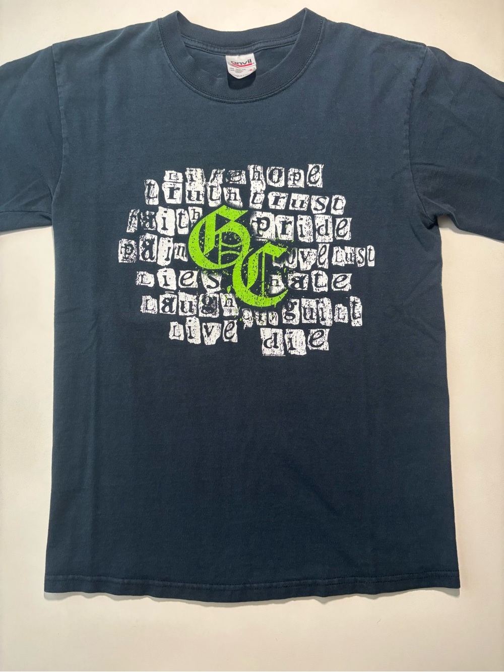 Good Charolotte 2003 vintage band shirt green rave style grunge graphic